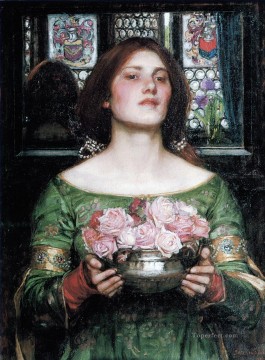  ROSA Pintura - Recoged capullos de rosa hembra griega John William Waterhouse